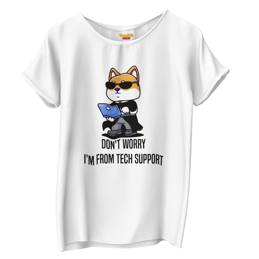 Bilgisayarda Yanınızda Olan Dostunuz için - TontikShop Köpek ve Kedi Sahipleri için Tişört Serisi - Komik Kedi Köpek Tişörtleri