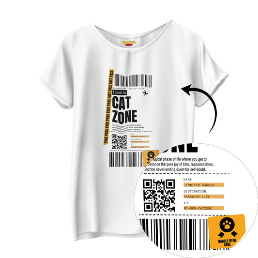 Kişiselleştirilebilir Kediler Diyarına Bilet T-Shirt - TontikShop Köpek ve Kedi Sahipleri için Tişört Serisi - Komik Kedi Köpek Tişörtleri