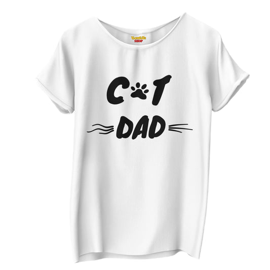 CAT DAD Kedi Babası - TontikShop Köpek ve Kedi Sahipleri için Tişört Serisi - Komik Kedi Köpek Tişörtleri