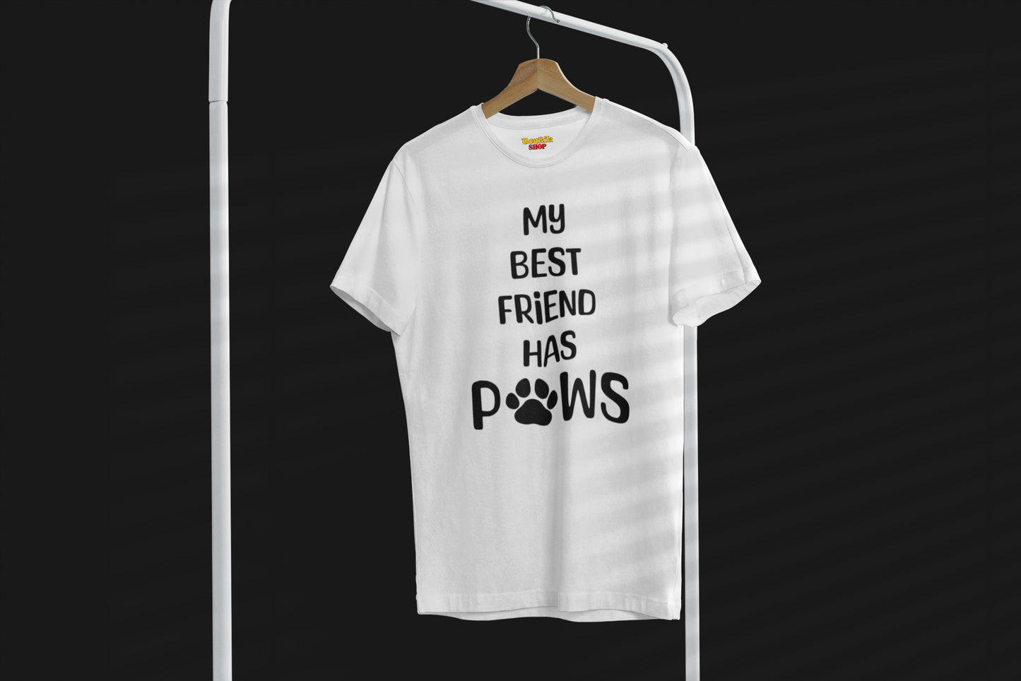 En İyi Arkadaşımın Patileri Var ( İngilizce ) - TontikShop Köpek ve Kedi Sahipleri için Tişört Serisi - Komik Kedi Köpek Tişörtleri