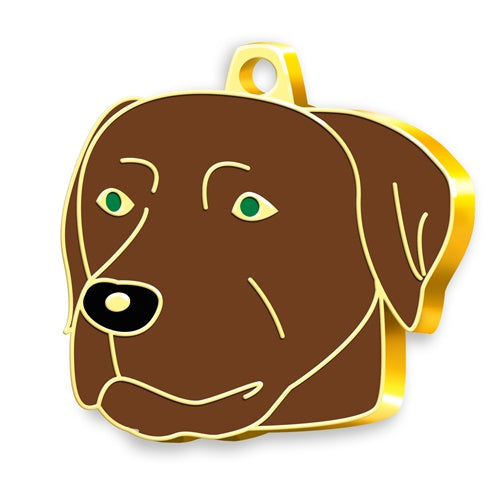 Altın Kaplama Chocolate Labrador İsim Künyesi