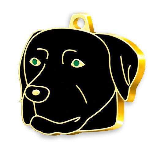 Altın Kaplama Siyah Labrador İsim Künyesi