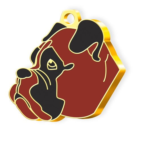 Altın Kaplama Boxer Kahverengi Köpek İsim Künyesi