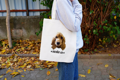 Kişiye Özel Kedi/Köpek Fotoğrafı ve İsmi ile Bez Çanta