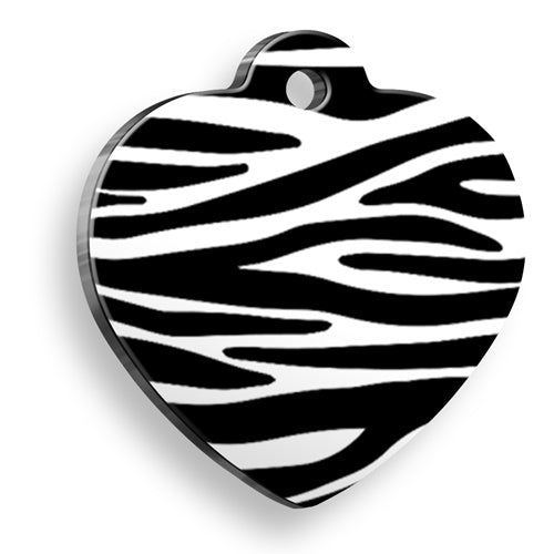 Zebra Desenli Kalp Köpek Kedi İsim Künyesi