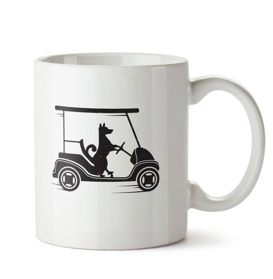 Golf Arabalı Köpek Kahve Çay Kupası
