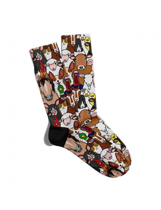 Karışık Dostlar - TontikShop Pati Dostaları için Kedi - Köpek Desenli Eğlenceli Çoraplar Serisi