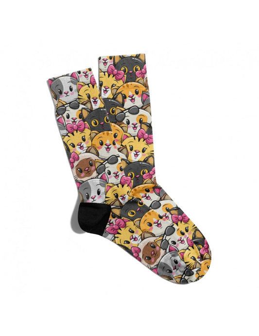 Sevimli Kediler - TontikShop Pati Dostaları için Kedi - Köpek Desenli Eğlenceli Çoraplar Serisi