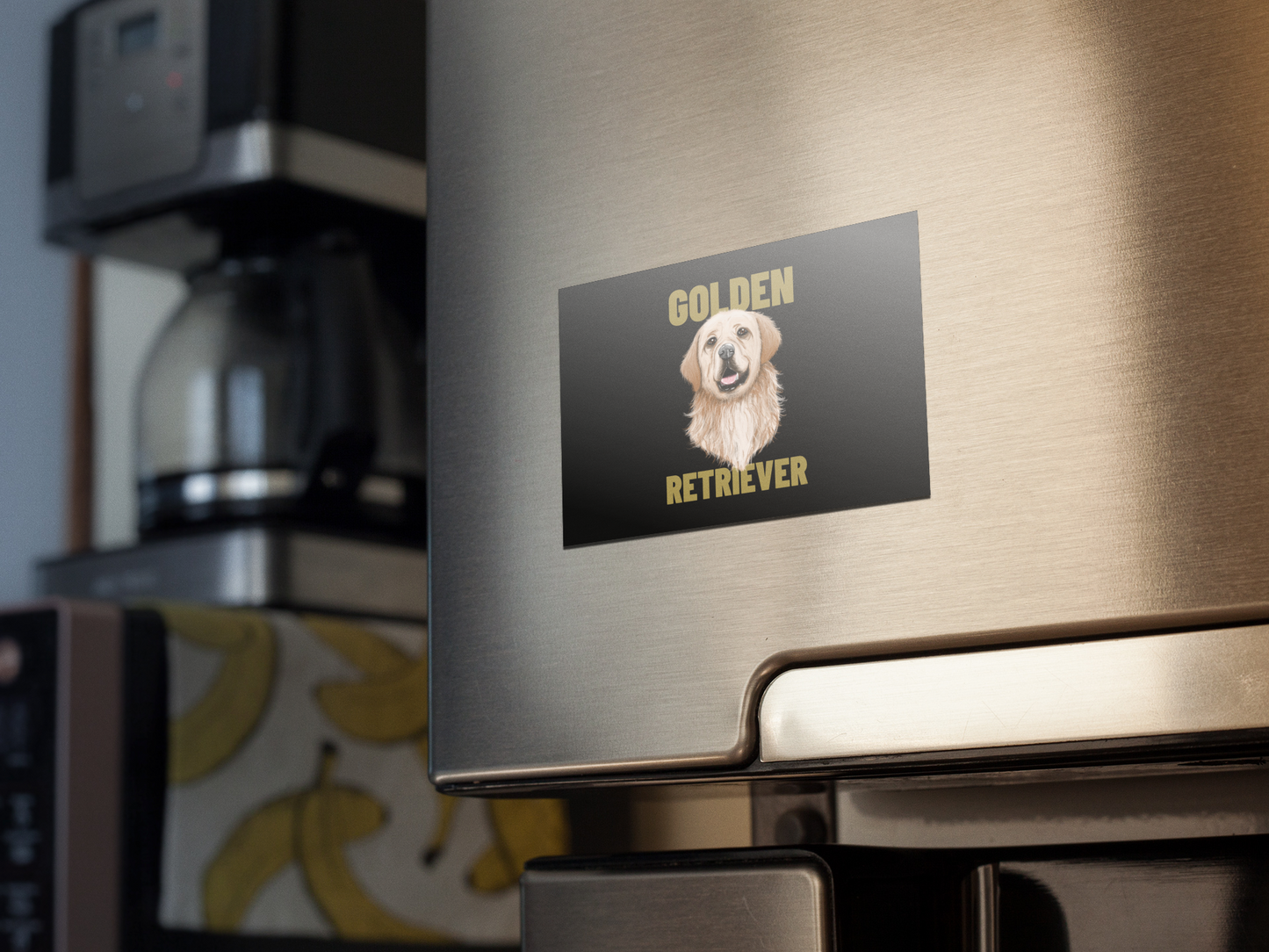 Golden Retriever / Kedi ve Köpek Severler için Özel Tasarım Buzdolabı Magneti