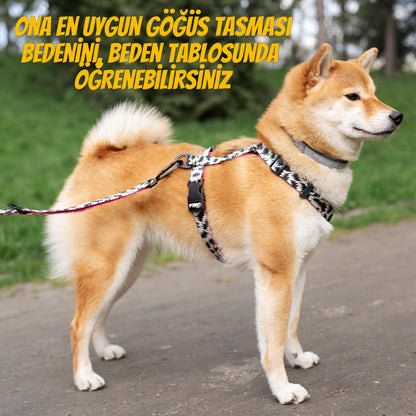 Neon Sarı H-Tipi Göğüs Tasması Küçük, Orta ve Büyük Köpekler için