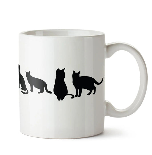 Kedi Silüetleri Kahve Çay Kupası