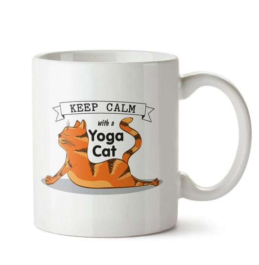 Yoga Yapan Kedi Kahve Çay Kupası