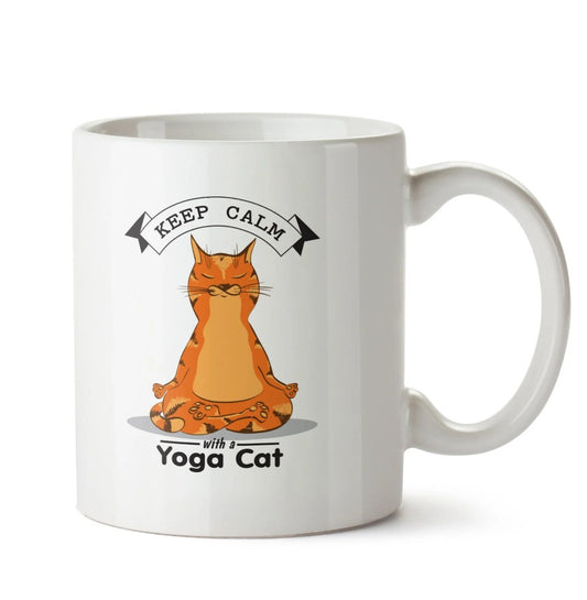 Yoga Yapan Kedi Kahve Çay Kupası