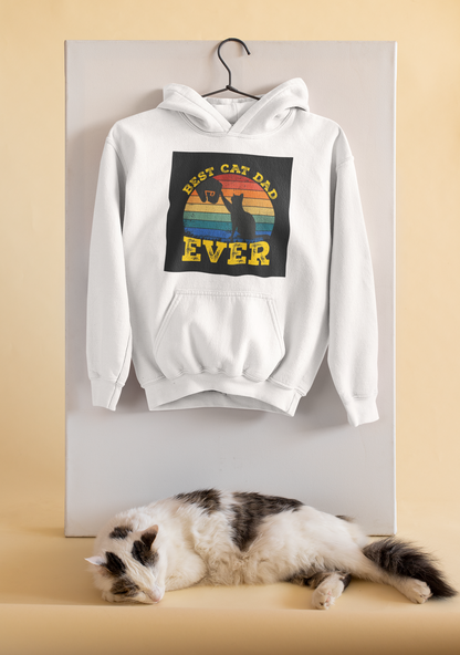 Best Cat Dad Ever - TontikShop Köpek ve Kedi Sahipleri için Kapüşonlu Sweatshirt Serisi - Komik Kedi Köpek Kapüşonlu Sweatshirt