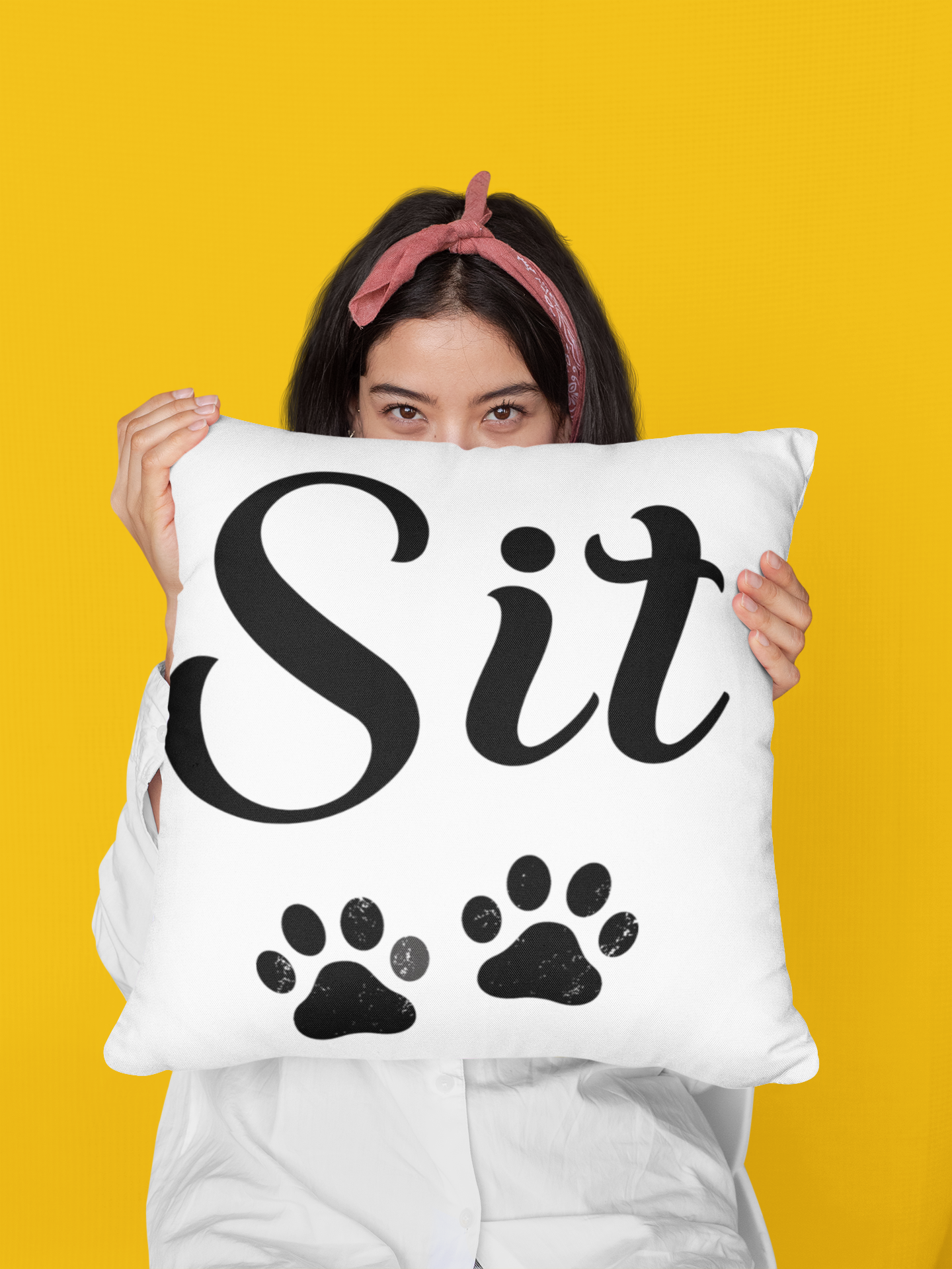Otur / Sit Kedi/Köpek Yastık Kılıfı. İsimli TontikShop Yastık Kılıfı
