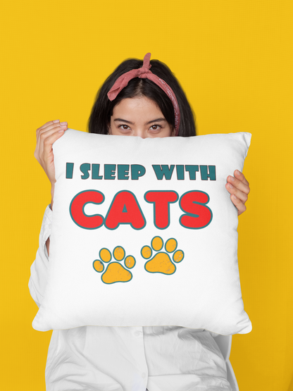 Kedilerle Uyuyabilirim Yastık Kılıfı. İsimli TontikShop Yastık Kılıfı