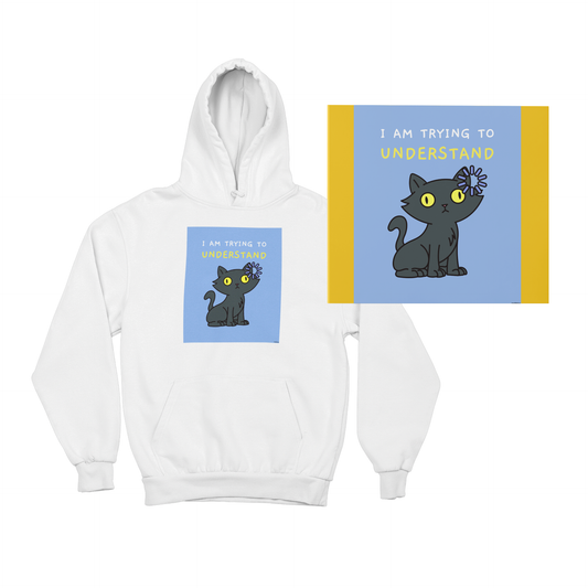 Anlamaya Çalışıyorum - TontikShop Köpek ve Kedi Sahipleri için Kapüşonlu Sweatshirt Serisi - Komik Kedi Köpek Kapüşonlu Sweatshirt