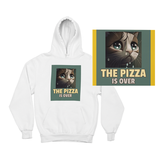 Pizza Bittiğinde - TontikShop Köpek ve Kedi Sahipleri için Kapüşonlu Sweatshirt Serisi - Komik Kedi Köpek Kapüşonlu Sweatshirt