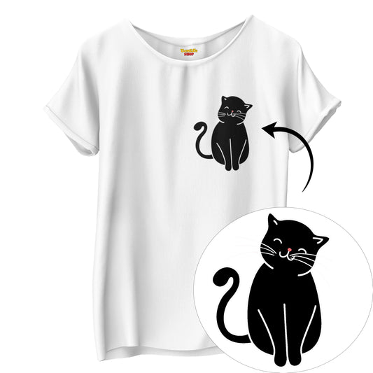 Küçük Sevimli Kedi - TontikShop Köpek ve Kedi Sahipleri için Tişört Serisi - Komik Kedi Köpek Tişörtleri