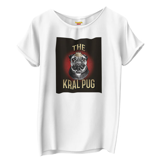 The Kral PUG - TontikShop Köpek ve Kedi Sahipleri için Tişört Serisi - Komik Kedi Köpek Tişörtleri