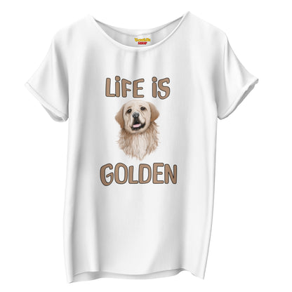 Life is Golden - Golden Retriever - TontikShop Köpek ve Kedi Sahipleri için Tişört Serisi - Komik Kedi Köpek Tişörtleri