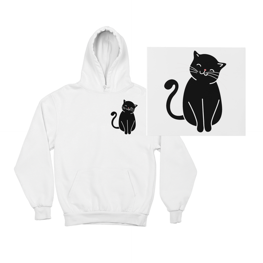 Siyah Şirin Kedi - TontikShop Köpek ve Kedi Sahipleri için Kapüşonlu Sweatshirt Serisi - Komik Kedi Köpek Kapüşonlu Sweatshirt