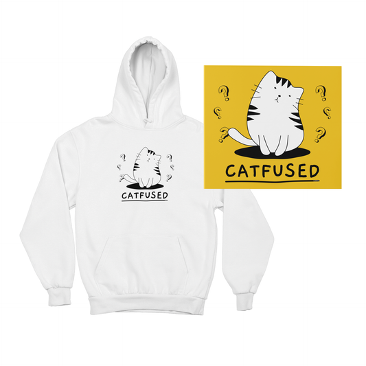Catfused ? - TontikShop Köpek ve Kedi Sahipleri için Kapüşonlu Sweatshirt Serisi - Komik Kedi Köpek Kapüşonlu Sweatshirt