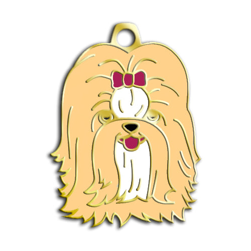 Altın Kaplama Shih-Tzu Krem Rengi Köpek İsim Künyesi
