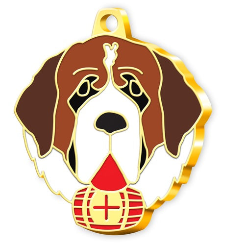 Altın Kaplama Saint Bernard Köpek İsim Künyesi