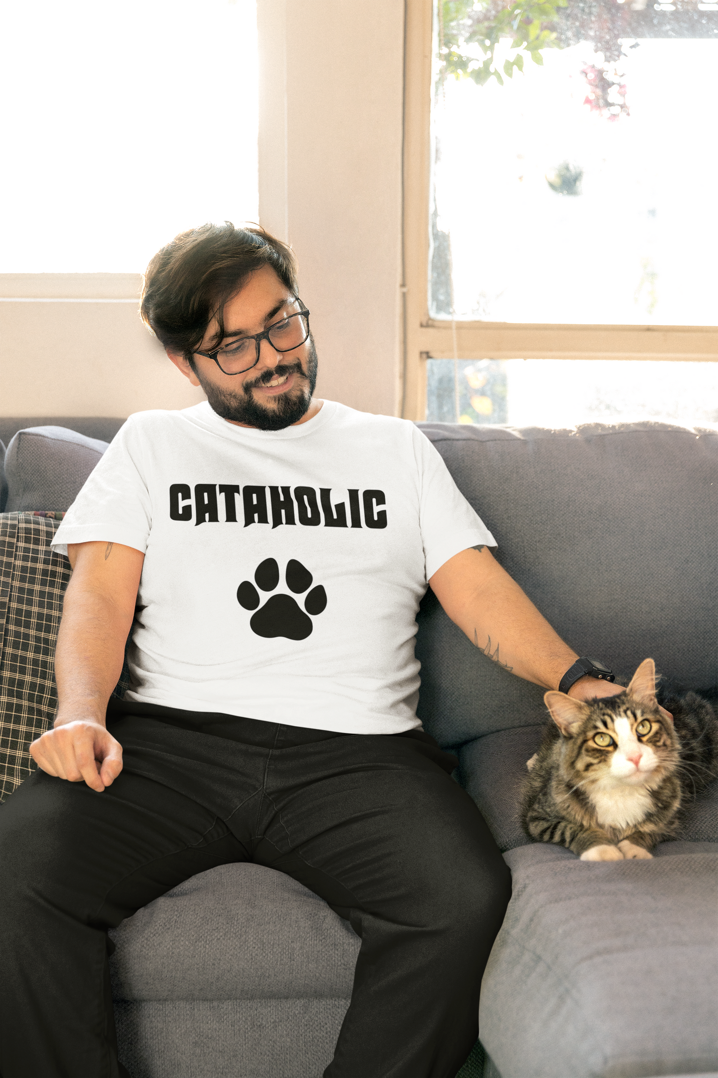 Cataholic - Kedikolik - TontikShop Köpek ve Kedi Sahipleri için Tişört Serisi - Komik Kedi Köpek Tişörtleri