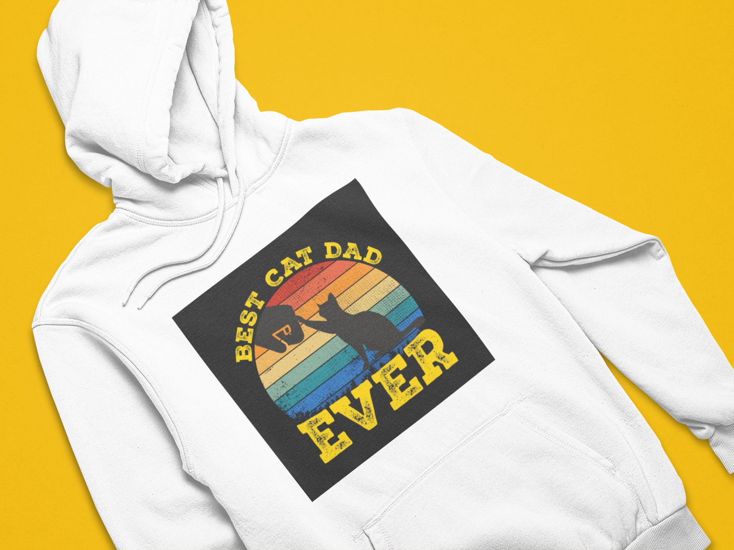 Best Cat Dad Ever - TontikShop Köpek ve Kedi Sahipleri için Kapüşonlu Sweatshirt Serisi - Komik Kedi Köpek Kapüşonlu Sweatshirt