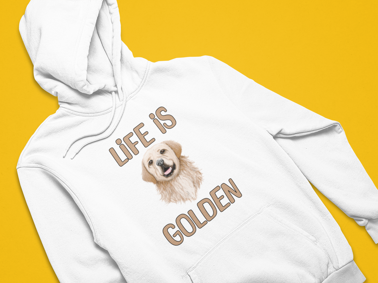 Life is Golden / Golden Retriever - TontikShop Köpek ve Kedi Sahipleri için Kapüşonlu Sweatshirt Serisi - Komik Kedi Köpek Kapüşonlu Sweatshirt