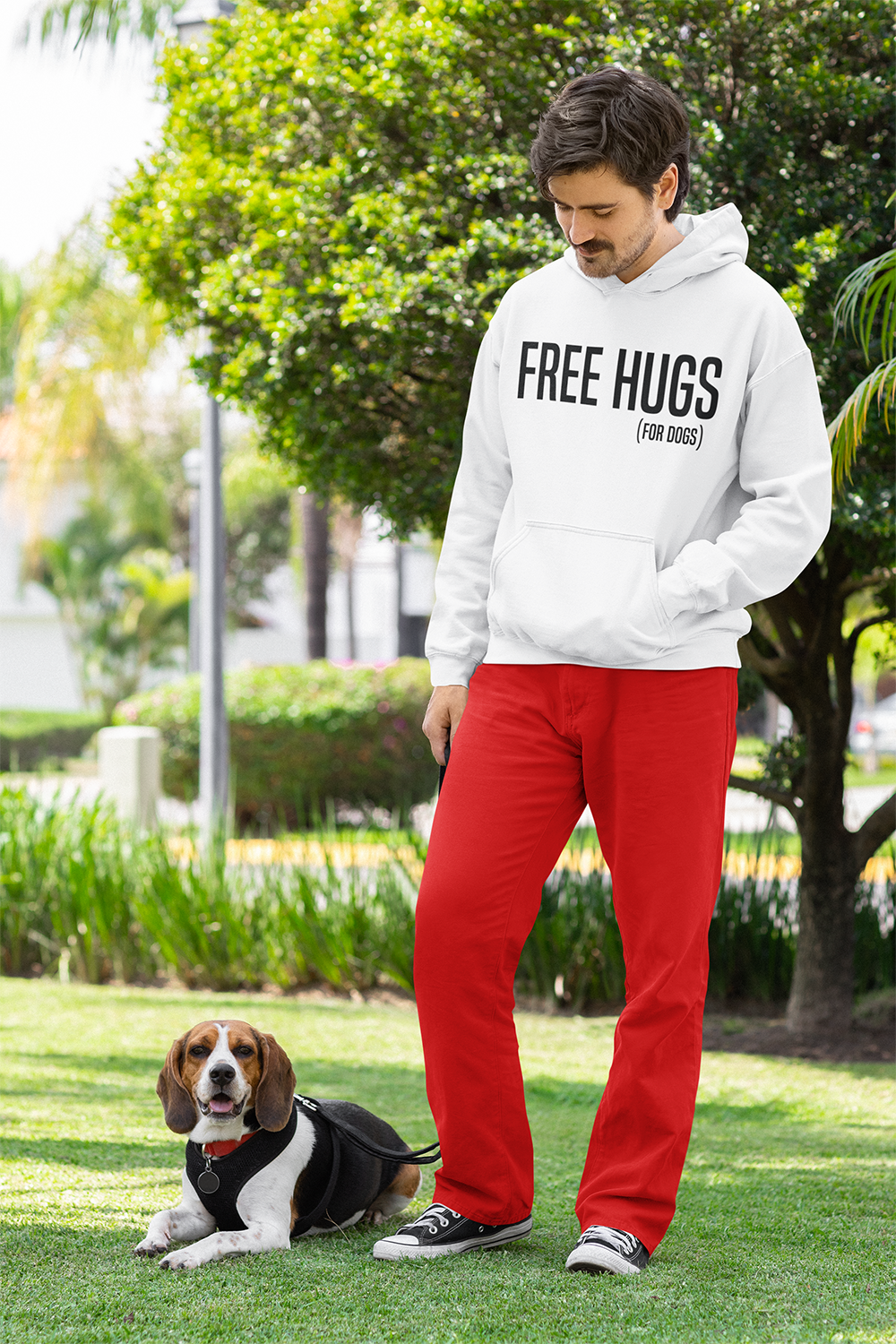 Free Hugs ( For Dogs ) - TontikShop Köpek ve Kedi Sahipleri için Kapüşonlu Sweatshirt Serisi - Komik Kedi Köpek Kapüşonlu Sweatshirt