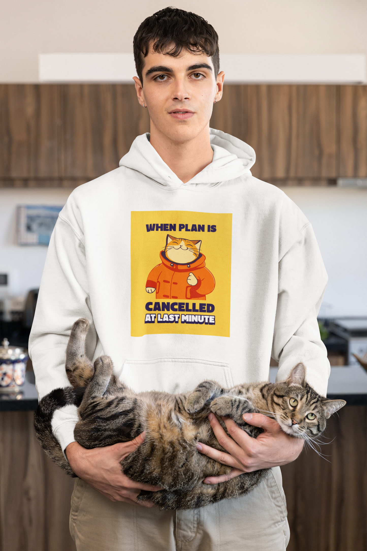 Planlar Son Anda İptal Olduğunda - TontikShop Köpek ve Kedi Sahipleri için Kapüşonlu Sweatshirt Serisi - Komik Kedi Köpek Kapüşonlu Sweatshirt