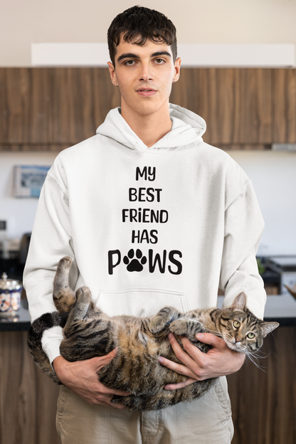 En İyi Dostumun Patileri Var - TontikShop Köpek ve Kedi Sahipleri için Kapüşonlu Sweatshirt Serisi - Komik Kedi Köpek Kapüşonlu Sweatshirt