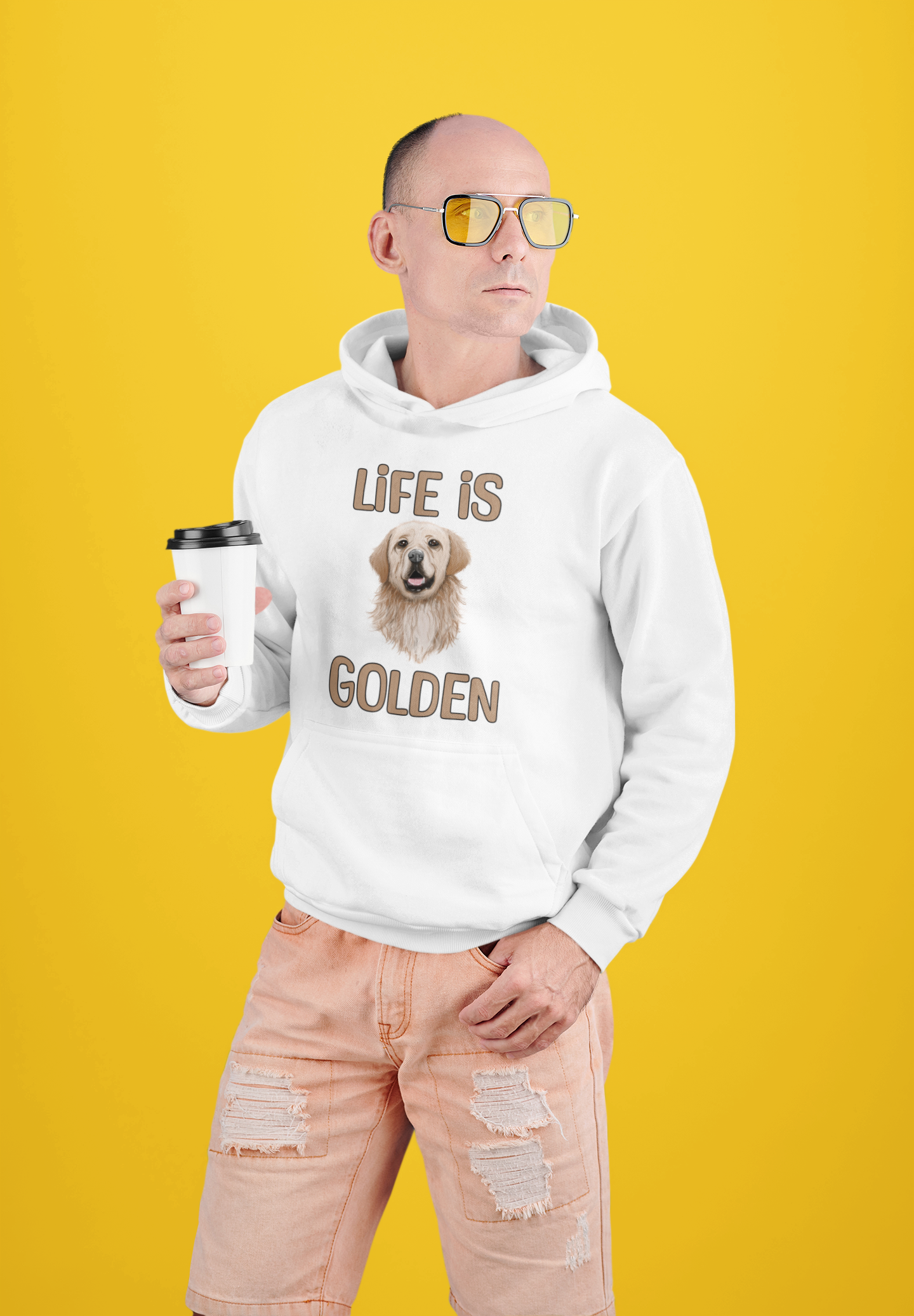 Life is Golden / Golden Retriever - TontikShop Köpek ve Kedi Sahipleri için Kapüşonlu Sweatshirt Serisi - Komik Kedi Köpek Kapüşonlu Sweatshirt