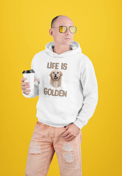 Life is Golden / Golden Retriever - TontikShop Köpek ve Kedi Sahipleri için Kapüşonlu Sweatshirt Serisi - Komik Kedi Köpek Kapüşonlu Sweatshirt