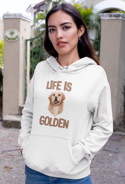 Life is Golden / Golden Retriever - TontikShop Köpek ve Kedi Sahipleri için Kapüşonlu Sweatshirt Serisi - Komik Kedi Köpek Kapüşonlu Sweatshirt