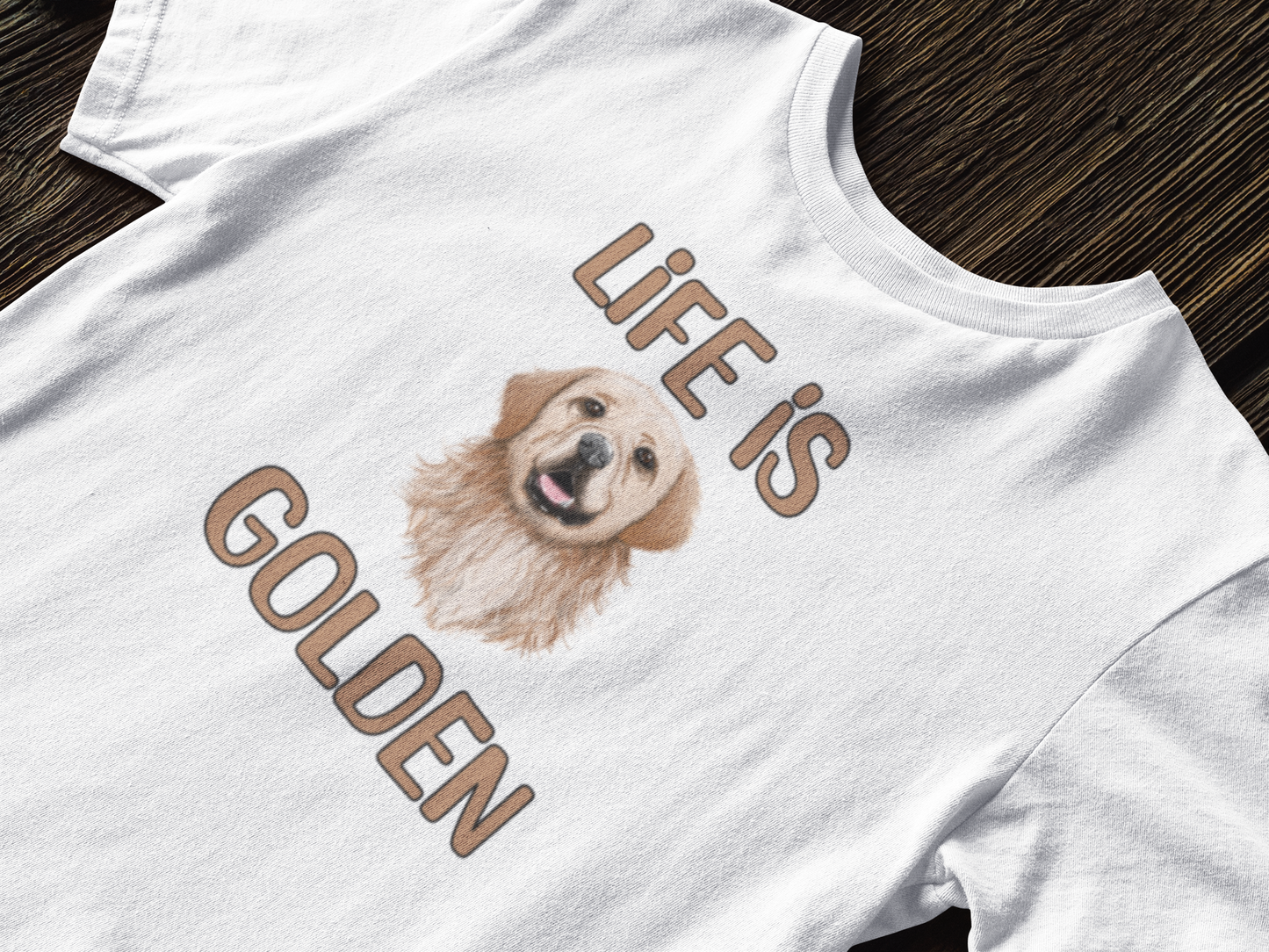 Life is Golden - Golden Retriever - TontikShop Köpek ve Kedi Sahipleri için Tişört Serisi - Komik Kedi Köpek Tişörtleri