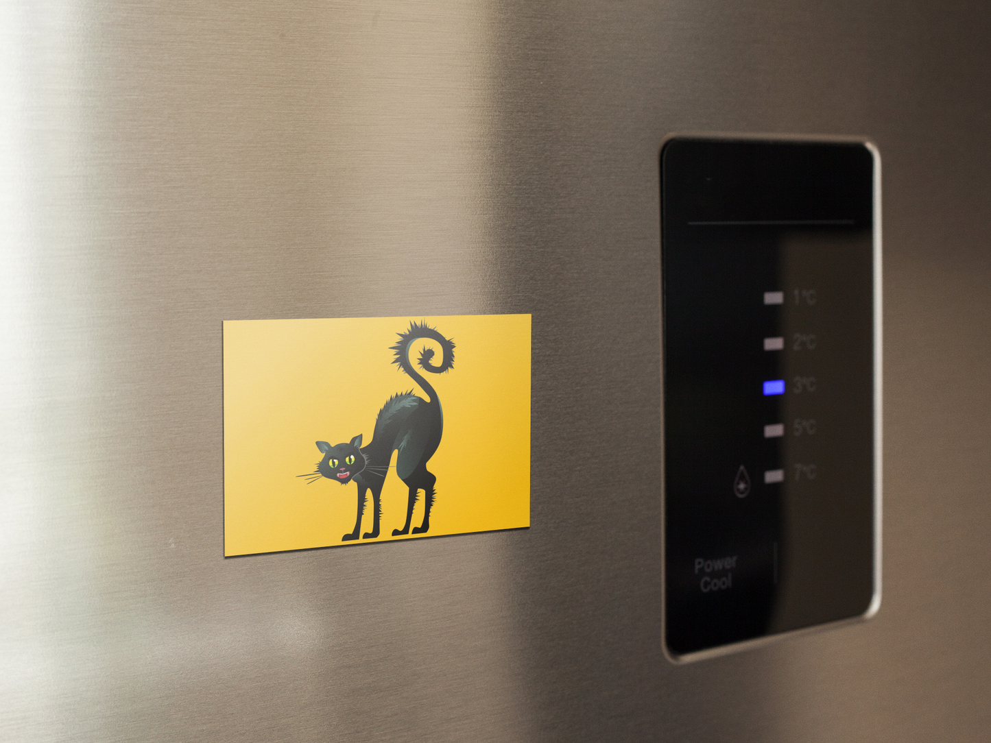 Siyah Deli Kedi / Kedi ve Köpek Severler için Özel Tasarım Buzdolabı Magneti